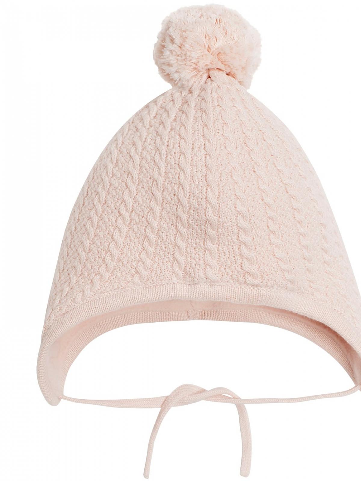 różowa czapka dzianinowa dla noworodka kappahl