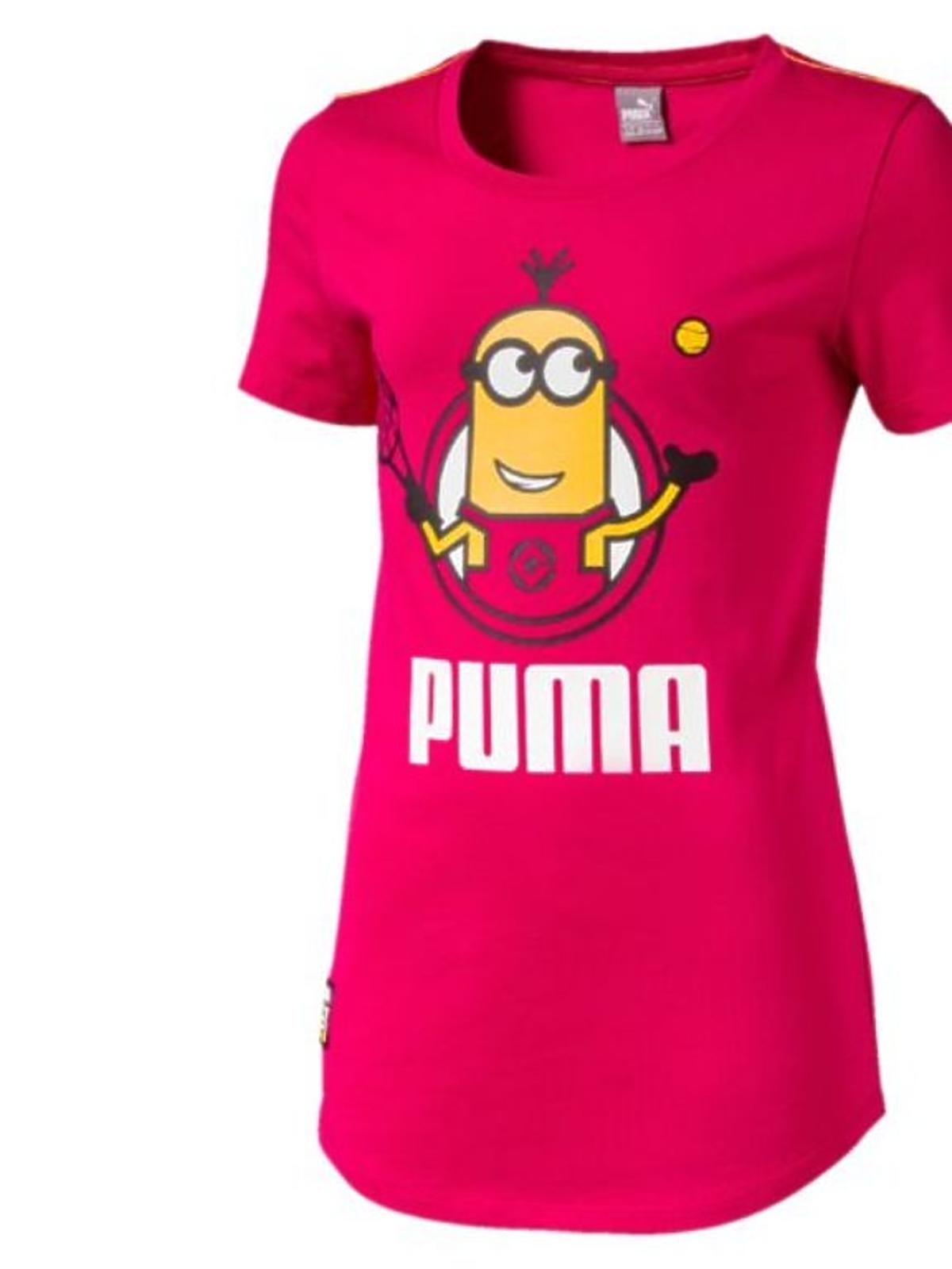 różowy t-shirt dla dziewczynki z Minionkami puma kids.jpg