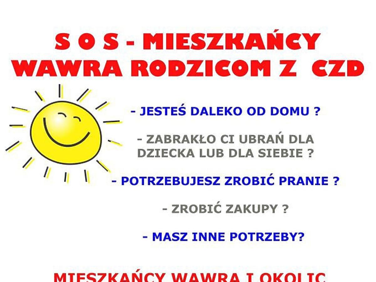 SOS - mieszkańcy Wawra rodzicom z CZD