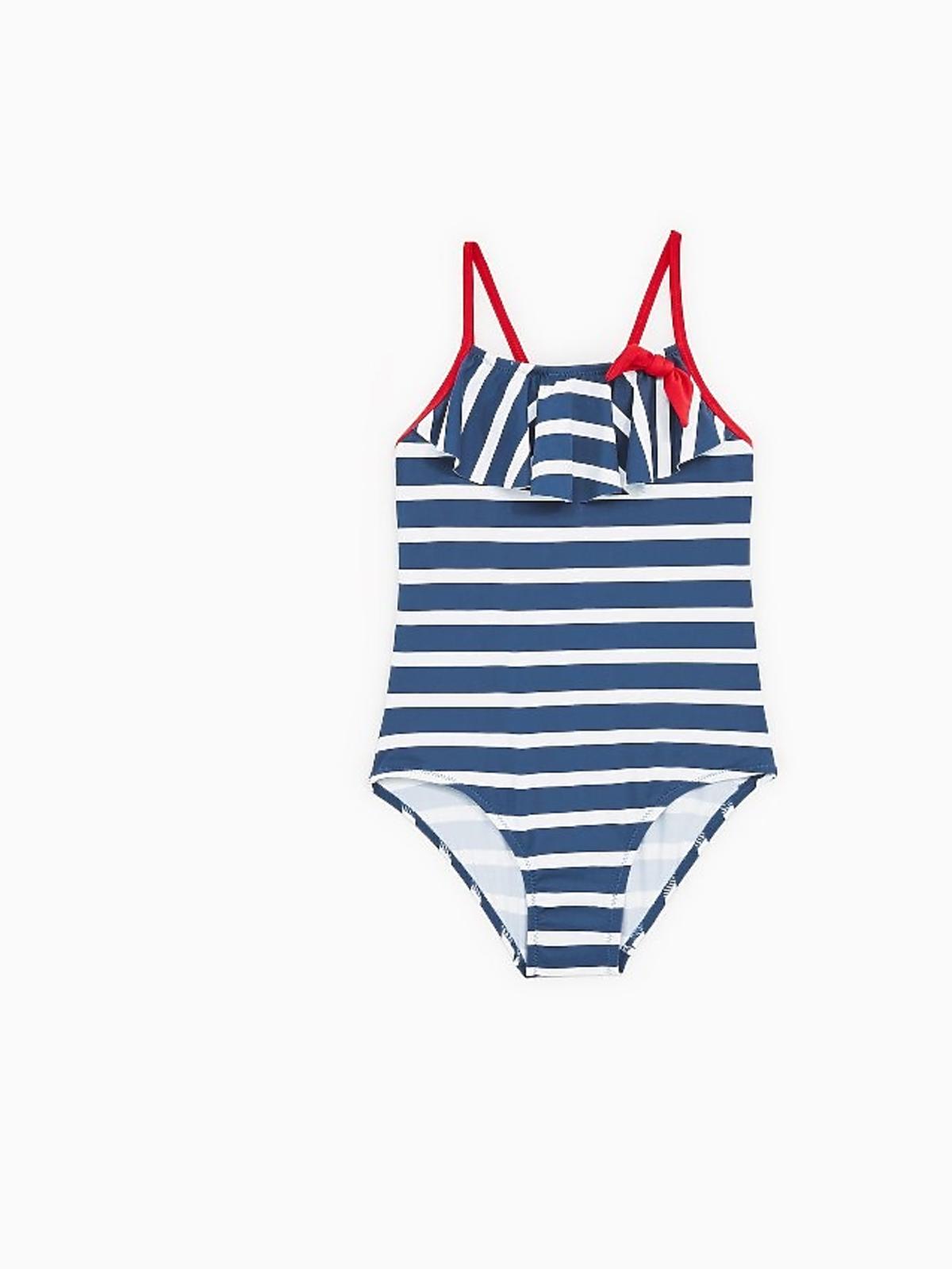 strój kąpielowy Zara dla dziewczynki w stylu żeglarskim