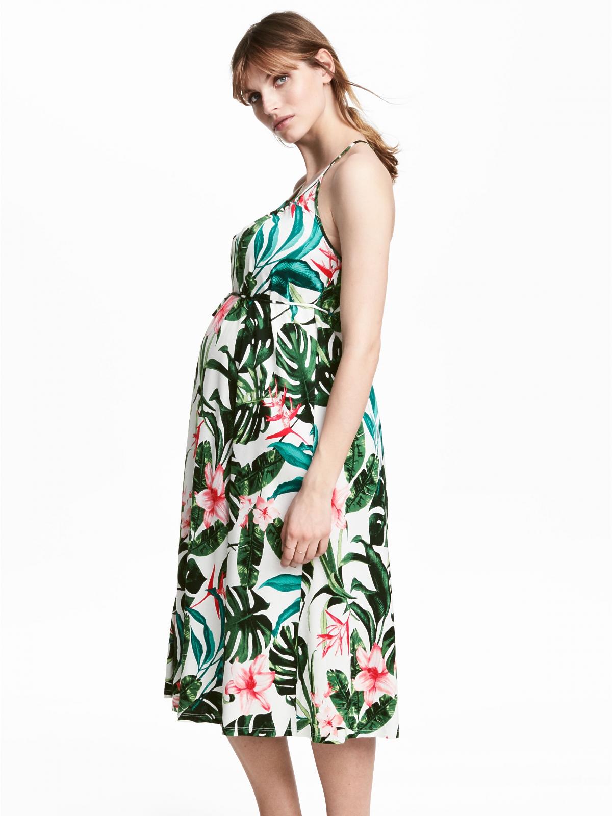 sukienka ciążowa hm w liście palmowe midi.jpg