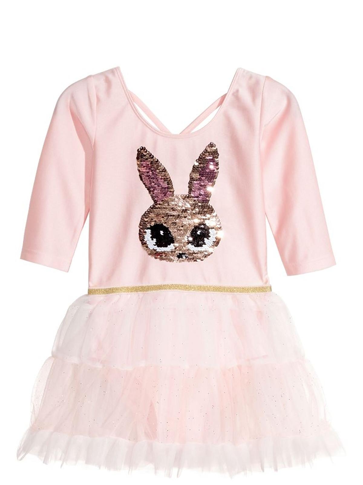 sukienka do tańca na prezent z zajączkiem tiul H&M różowa