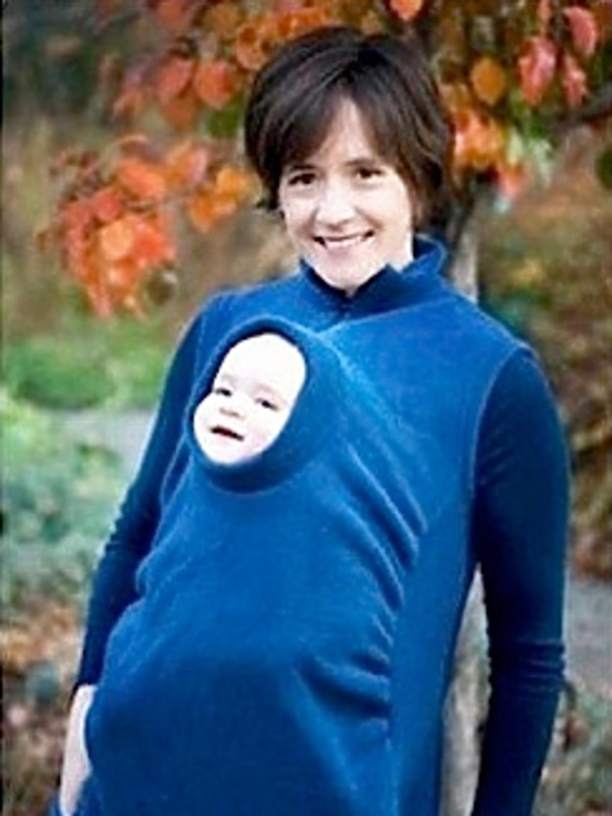 sweter z otworem na dziecko, nosidełko dla dziecka