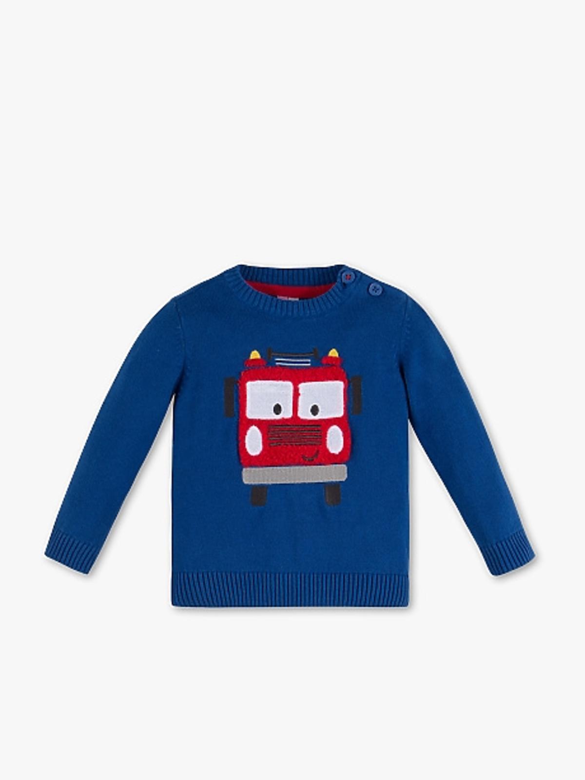 sweterek dla niemowlęcia z wozem strażackim H&M