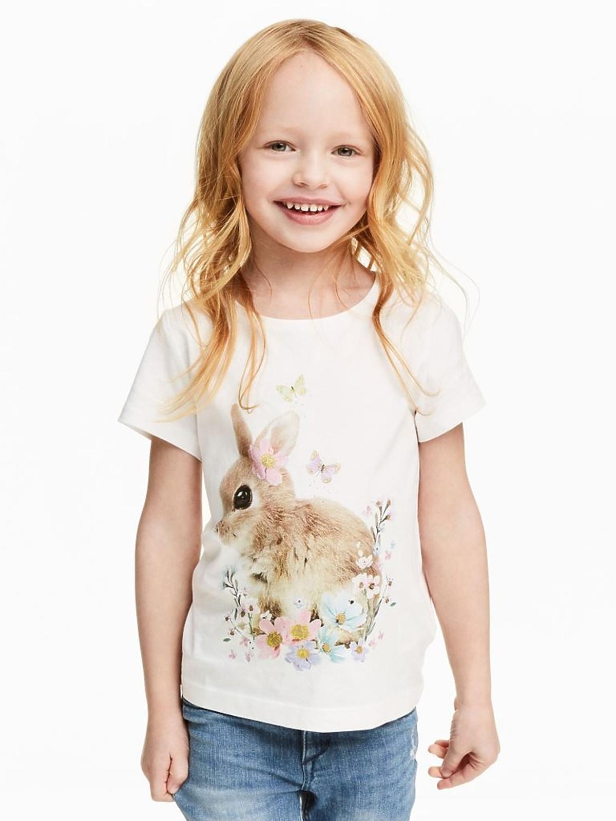 t-shirt z króliczkiem H&M wiosenny