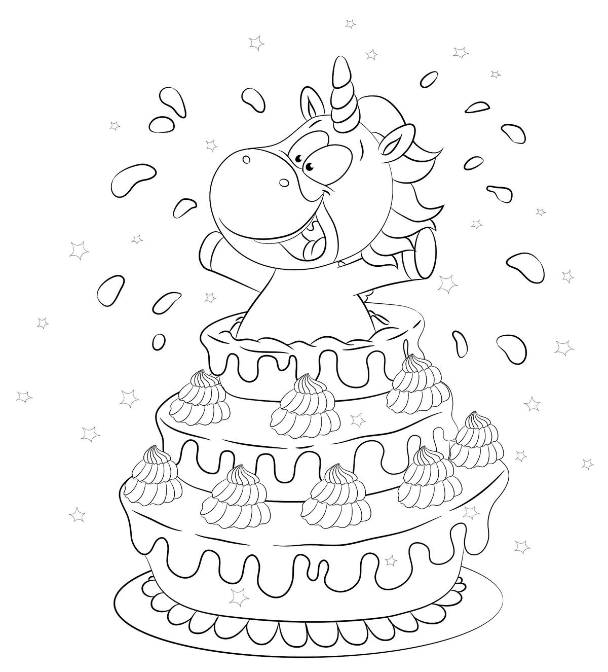 Tort urodzinowy z jednorożcem