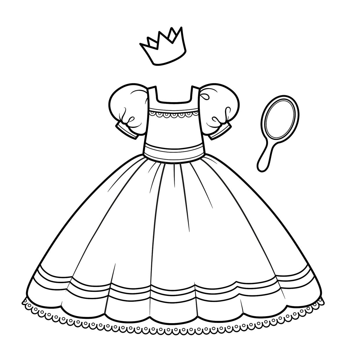 ubrania kolorowanka suknia księżniczki