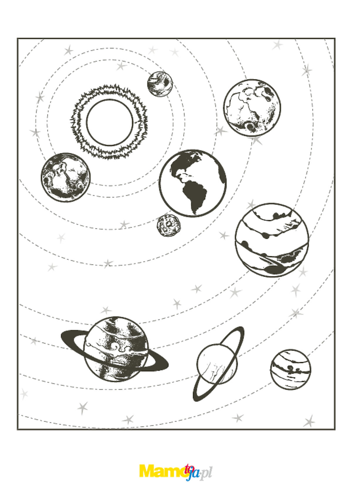 układ słoneczny i planety na orbitach