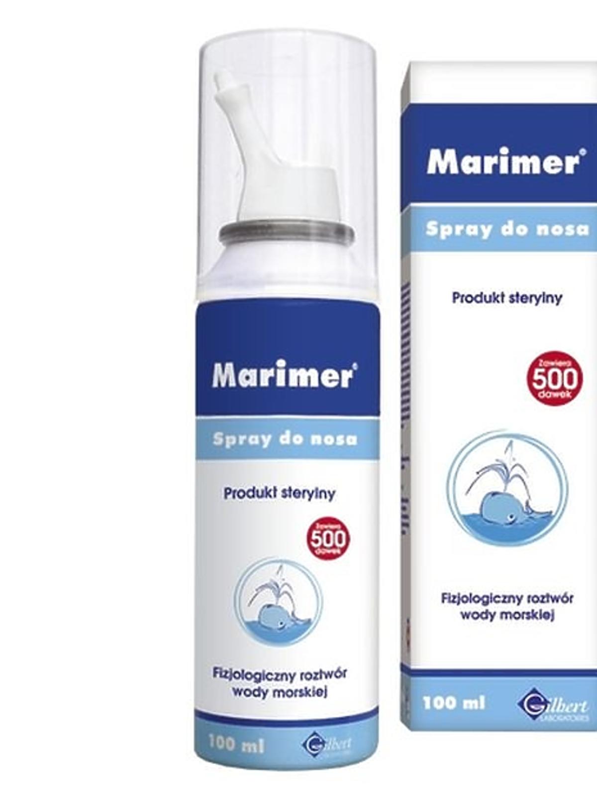 woda morska do nosa Marimer fizjologiczny roztwór wody morskiej, Laboratoires Glibert, cena ok. 21 zł